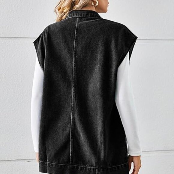 Korebow women's button down denim vest with large front pockets - NWOT - Picture 5 of 6